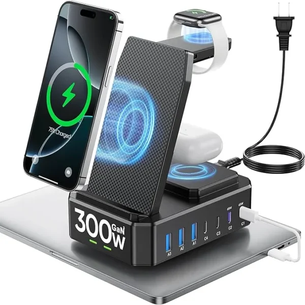 300W 10-in-1 Charging Station with GaN III & 65W PD for iPhone & Apple Devices - Image 2